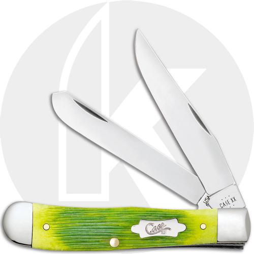 Case XX Trapper 61040 Knife - Jigged Lime Green Bone - 6254SS