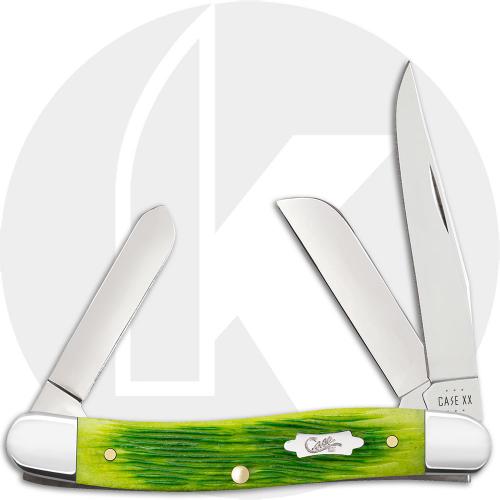 Case XX Medium Stockman 61041 Knife - Jigged Lime Green Bone - 6318SS