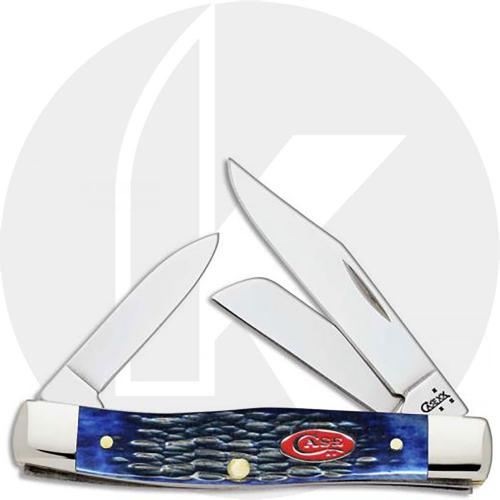 Case Knives: Case Navy Blue Bone Medium Stockman Knife, CA-7049