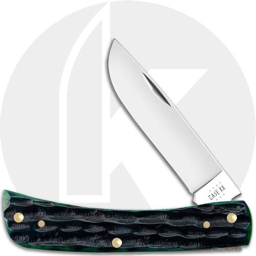 Case Sod Buster Jr Knife 75832 - Hunter Green Bone - 6137SS