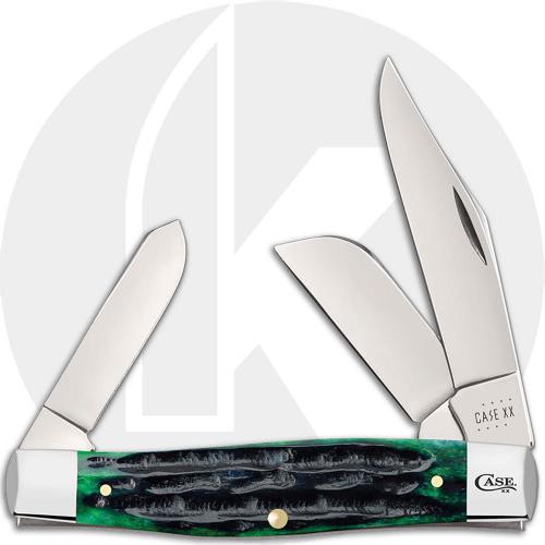 Case Large Stockman Knife 75833 - Hunter Green Bone - 6375SS