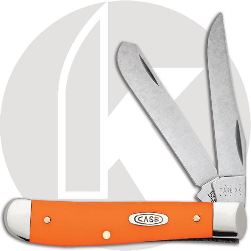 Case Mini Trapper Knife, Smooth Orange Synthetic, CA-80505