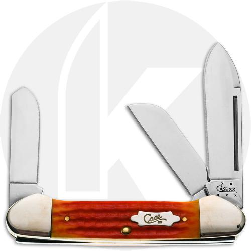 Case XX Gunboat Canoe 08502 Knife - Jigged Orange Peel Bone - 6394SS - Discontinued - BNIB