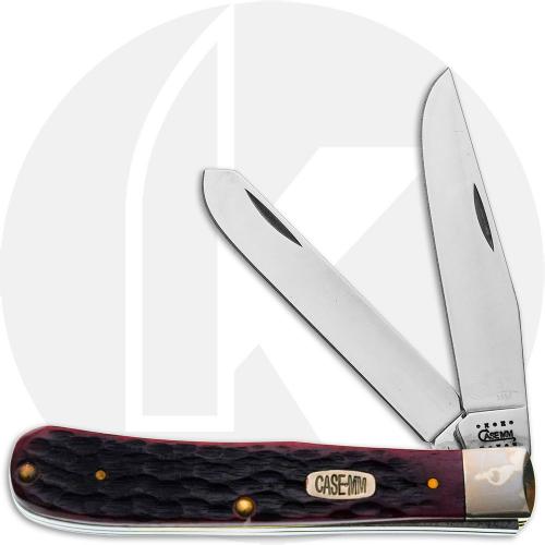 Case Millennium Collection Barehead Trapper Knife - Old Red Bone Pocket Worn - 6254SSB