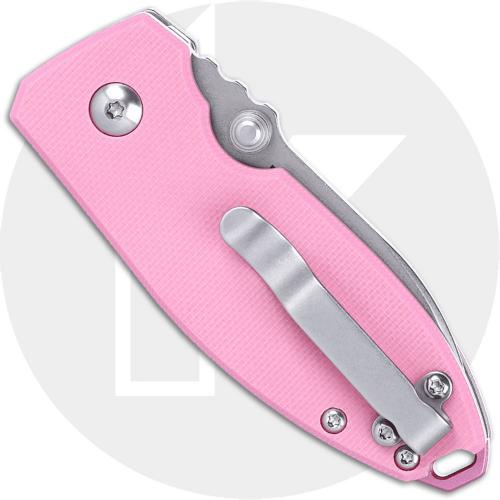 CRKT Squid Button Lock 2474P Knife - Stonewash 14C28N Drop Point - Rose Quartz G10