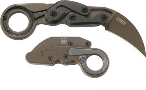 CRKT Provoke Earth 4040E - Joe Caswell - Karambit Folder - Earth Cerakote Finish - Kinematic Action - Aluminum Handle - Ring Pommel