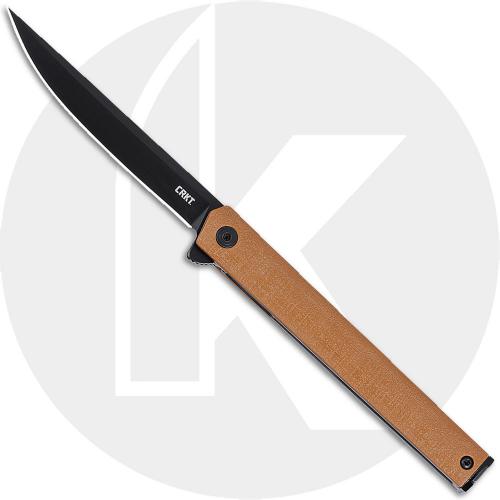 CRKT CEO Flipper 7097DK - Richard Rogers EDC - Black AUS 8 Blade - Desert Tan GRN - Flipper Folder