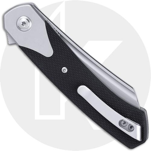 CRKT Viento Liner Lock 7135 Knife - Bead Blast D2 Sheepsfoot - Black G10 - Flipper Folder