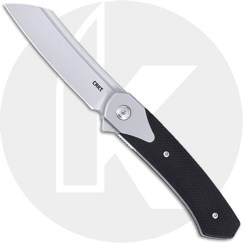 CRKT Viento Liner Lock 7135 Knife - Bead Blast D2 Sheepsfoot - Black G10 - Flipper Folder