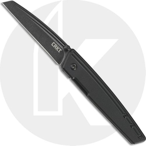 CRKT Inara Knife 7140 - Richard Rogers EDC - Black Stonewash Modified Wharncliffe - Black G10 and Stainless Steel - Frame Lock - IKBS Folder