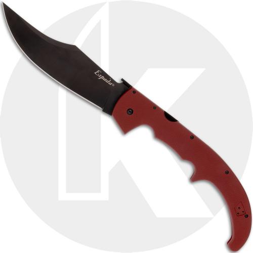 Cold Steel Espada XL 62MGC-RRBK Knife - Black AUS 10A Clip Point - Ruby Red G10