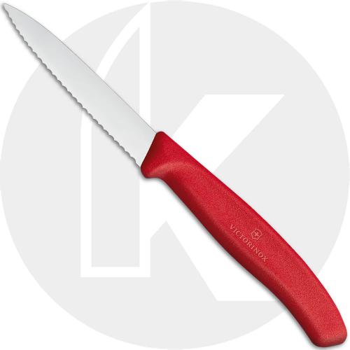 Victorinox Paring Knife 6.7631, 3.25 Inch Serrated Blade with Red Nylon Handle