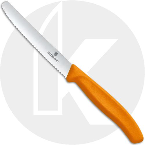 Victorinox Utility Knife - Rounded Wavy Blade - Orange Handle - 6.7836.L119