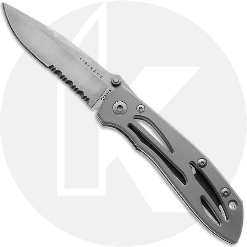 Gerber Air Frame 6942 Knife - First Production - Part Serrated 154CM Clip Point - Aluminum - Discontinued - BNIB