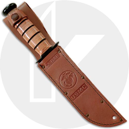 Short KABAR USMC, Plain Edge with Leather Sheath, KA-1250