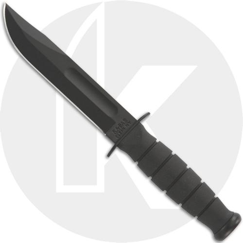 KA-1258, KA-BAR Short Black Utility, Plain Edge, Synthetic Sheath