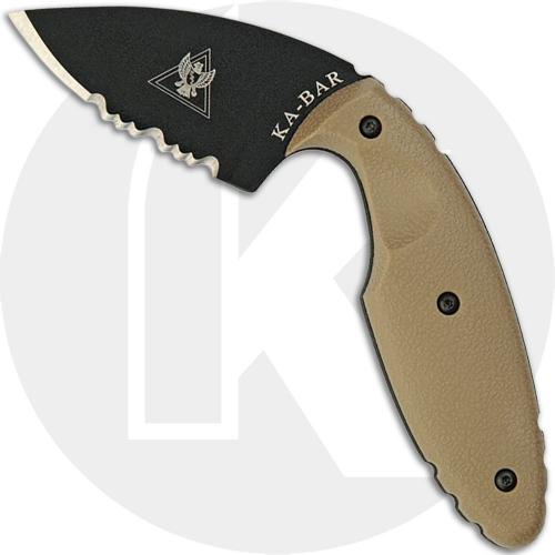 KA-BAR Knives: KABAR TDI Knife, Part Serrated Coyote Brown, KA-1477CB