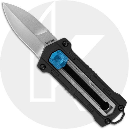 Kershaw Kapsule 1190 - Jens Anso EDC - Manual OTF Utility Knife - Stonewash Spear Point - Black GFN - Sliding Button Lock