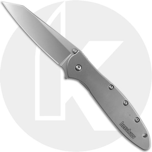 Kershaw Random Leek 1660R - Bead Blast Reverse Tanto - Bead Blast Stainless Steel Handle - SpeedSafe Assist - Flipper Folder - USA Made