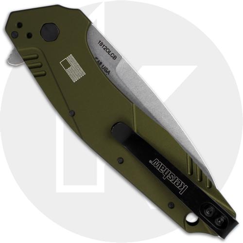 Kershaw Dividend 1812OLCB - Composite Blade - Olive Aluminum - SpeedSafe Assist - Flipper Folder - USA Made