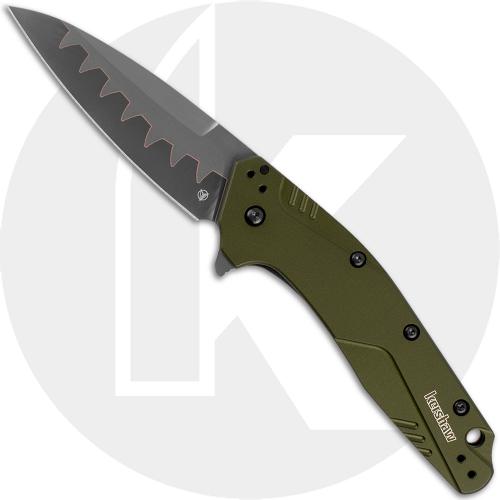 Kershaw Dividend 1812OLCB - Composite Blade - Olive Aluminum - SpeedSafe Assist - Flipper Folder - USA Made