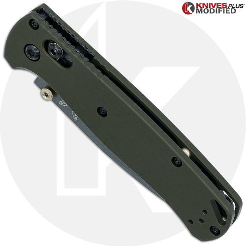 MODIFIED Benchmade Bugout 535GRY-1 Knife + AWT OD Green Aluminum Scales