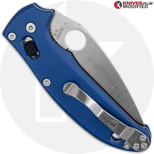 MODIFIED Spyderco Manix 2 Knife with CRUWEAR Blade + Exclusive AWT Linerless Manix Midnight Blue Scales + Light Spring Kit