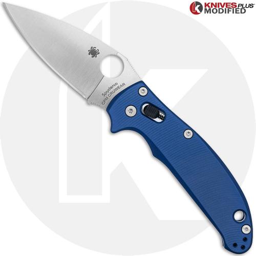 MODIFIED Spyderco Manix 2 Knife with CRUWEAR Blade + Exclusive AWT Linerless Manix Midnight Blue Scales + Light Spring Kit