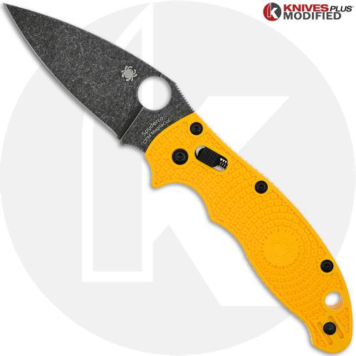 MODIFIED Spyderco Manix 2 LW Salt MagnaCut Knife - Acid Stonewashed Blade