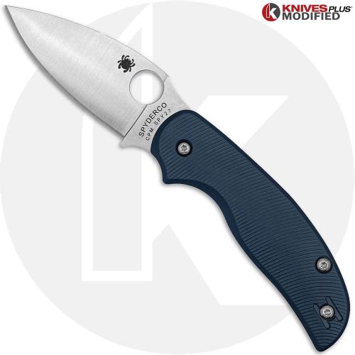 MODIFIED Spyderco Sage 5 Lightweight - CPM SPY27 - AWT Exclusive Midnight Blue Contoured Scales