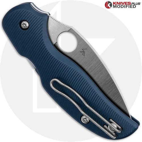 MODIFIED Spyderco Sage 5 Lightweight - CPM REX 121 - AWT Exclusive Midnight Blue Contoured Scales