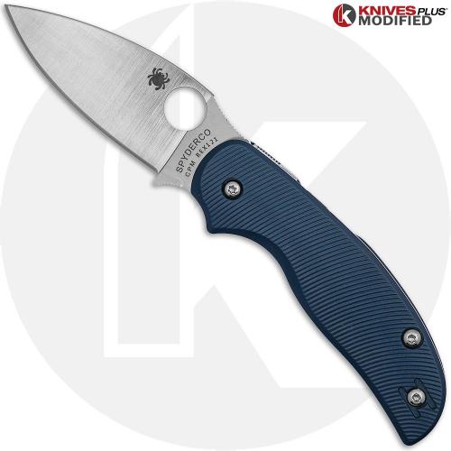 MODIFIED Spyderco Sage 5 Lightweight - CPM REX 121 - AWT Exclusive Midnight Blue Contoured Scales