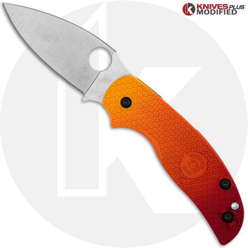 MODIFIED Spyderco Sage 5 LW Salt Knife - Magnacut - Red Fade Rit Dyed Handle