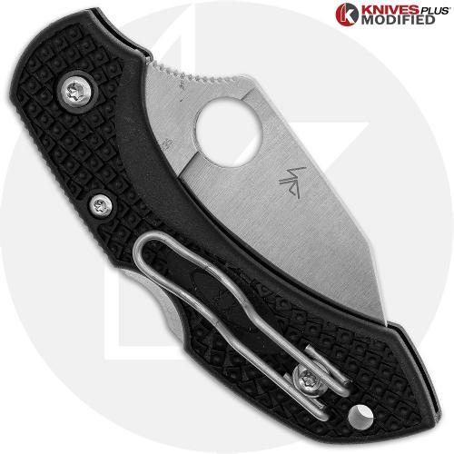 MODIFIED Spyderco Dragonfly 2 - Wharncliffe - Satin Blade - Regrind - Black Handle