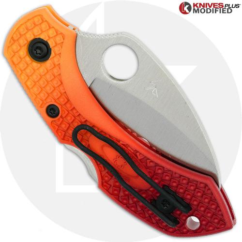 MODIFIED Spyderco Dragonfly Salt Hawkbill - RED Fade Rit Dye Handle