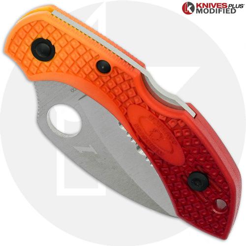 MODIFIED Spyderco Dragonfly Salt Hawkbill - RED Fade Rit Dye Handle