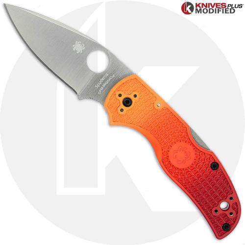 MODIFIED Spyderco Native Salt MagnaCut Knife - Red Fade Rit Dye Handle