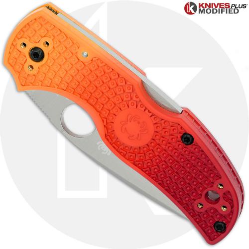 MODIFIED Spyderco Native Salt MagnaCut Knife - Red Fade Rit Dye Handle