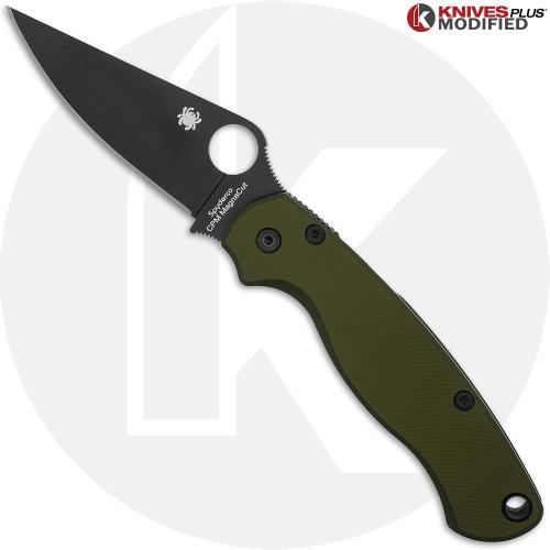 MODIFIED Para Military 2 Salt DLC MagnaCut Knife + AWT Agent OD Green Scales