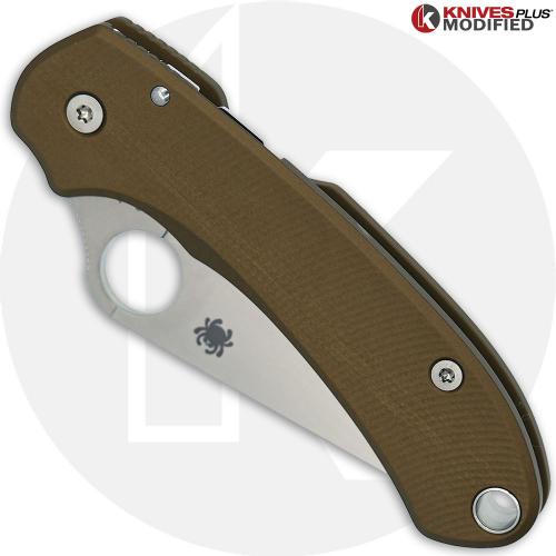 MODIFIED Spyderco Para 3 Knife + AWT Agent SKINNY FDE Scales