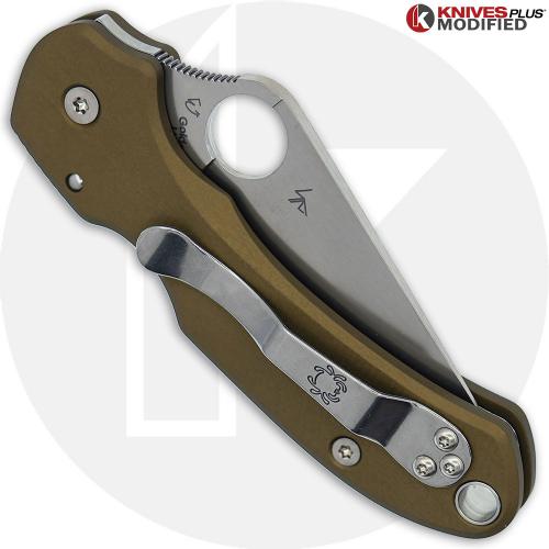 MODIFIED Spyderco Para 3 Knife + AWT Agent SKINNY FDE Scales