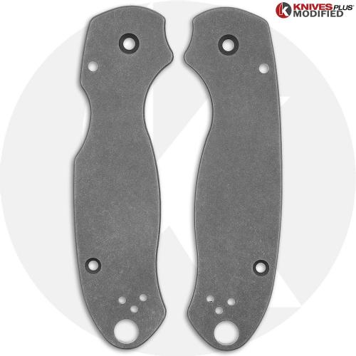 KP Custom Titanium Scales for Spyderco Para 3 Knife - Blasted + Stonewashed