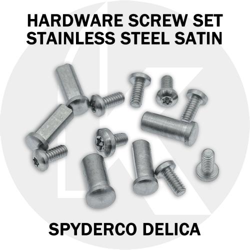 Replacement Hardware Kit for Spyderco Delica - Stainless Steel - Satin