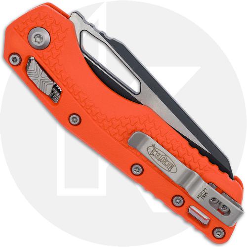 Microtech MSI RAM-LOK Knife - 2-Tone Sheepsfoot Bohler M390MK - Fluted Orange Polymer