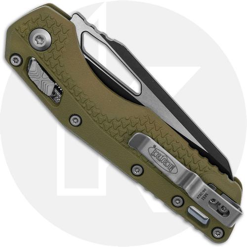 Microtech MSI RAM-LOK Knife - Part Serrated 2-Tone Sheepsfoot Bohler M390MK - Fluted OD Green Polymer