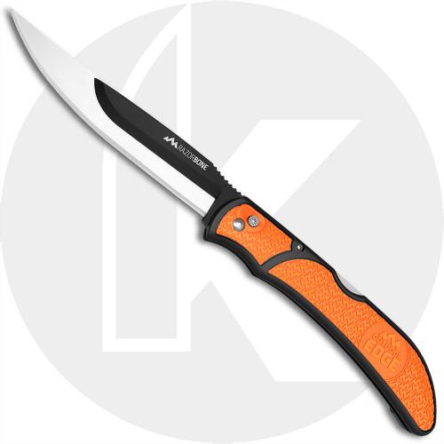 Outdoor Edge RazorBone - RBB-20 - Folding Hunting Knife Set - Replaceable Blades - Orange Handle - Camo Sheath