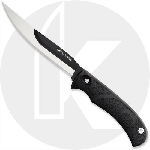 Outdoor Edge RazorMax - RMK-10 - Fixed Blade Hunting Knife Set - Replaceable Blades - Black Handle - Black Sheath