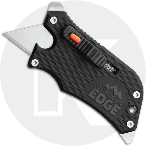 Outdoor Edge SlideWinder - Compact 4 Function Utility Knife Multi Tool - Black Handle SWK-30C