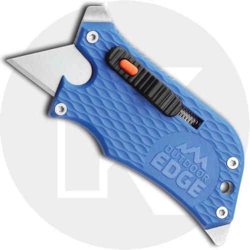 Outdoor Edge SlideWinder - Compact 4 Function Utility Knife Multi Tool - Blue Handle SWU-20C