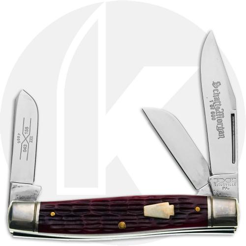 Queen Schatt & Morgan 043155 Stockman Knife - 2007 Series XVII - Jigged Red Bone - Discontinued - BNIB